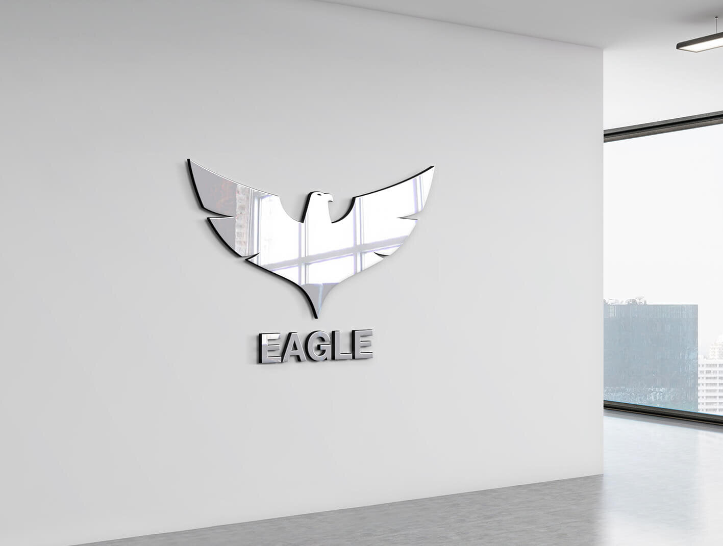 Logo miroir sur PVC noir 19mm