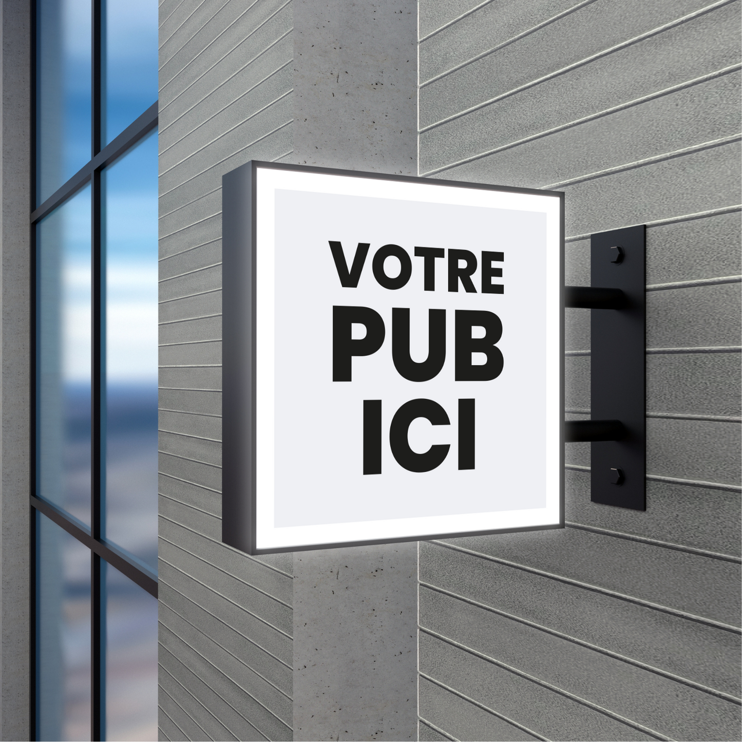 Drapeau lumineux double-face à personnaliser